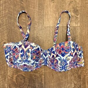 Nicole Miller Underwire Bikini Top Floral Paisley Print Size 8